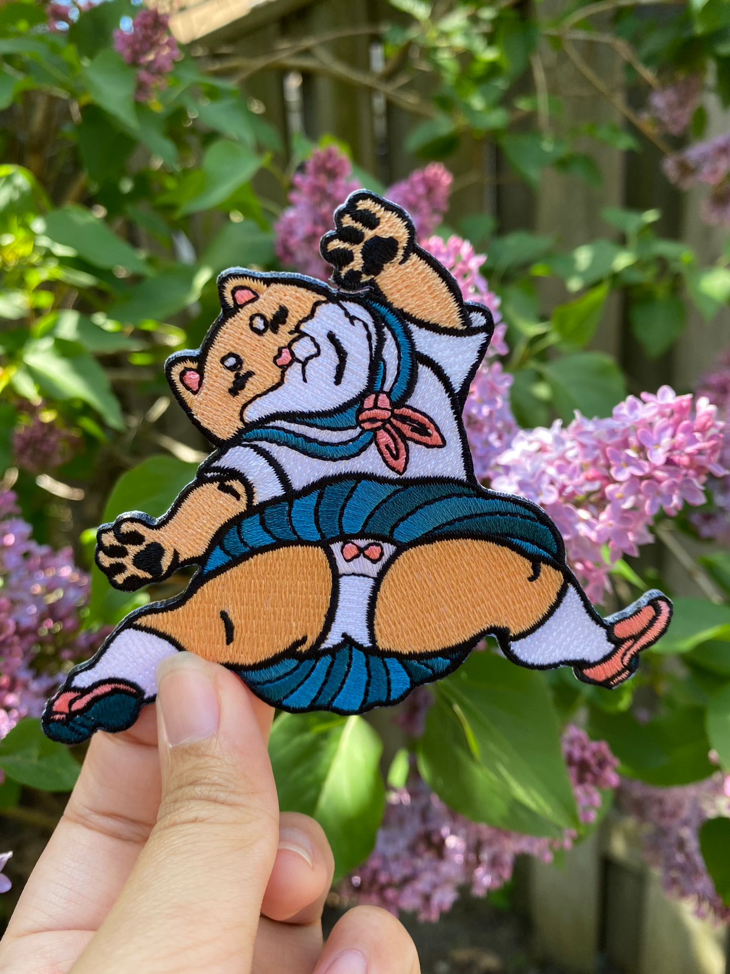 Karate Shiba Schoolgirl Iron On Patch
