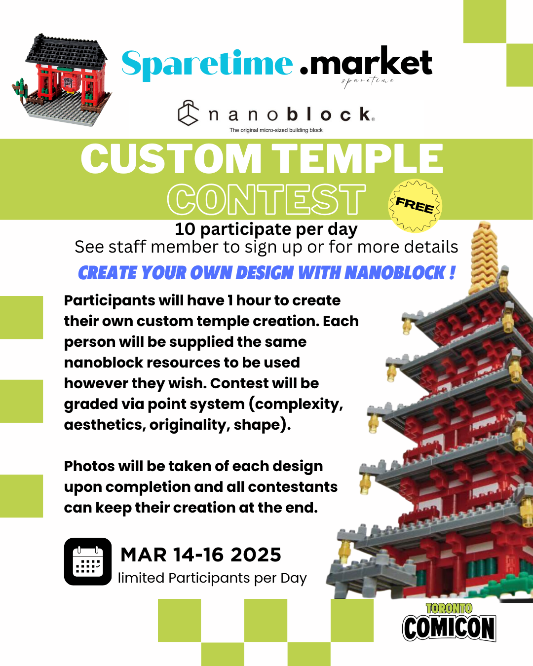 Nanoblock Free Build Contest (Comicon Toronto)