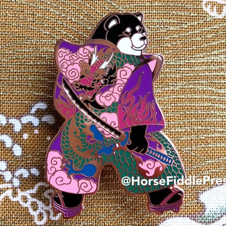 Dragon Samurai Shiba Enamel Pin