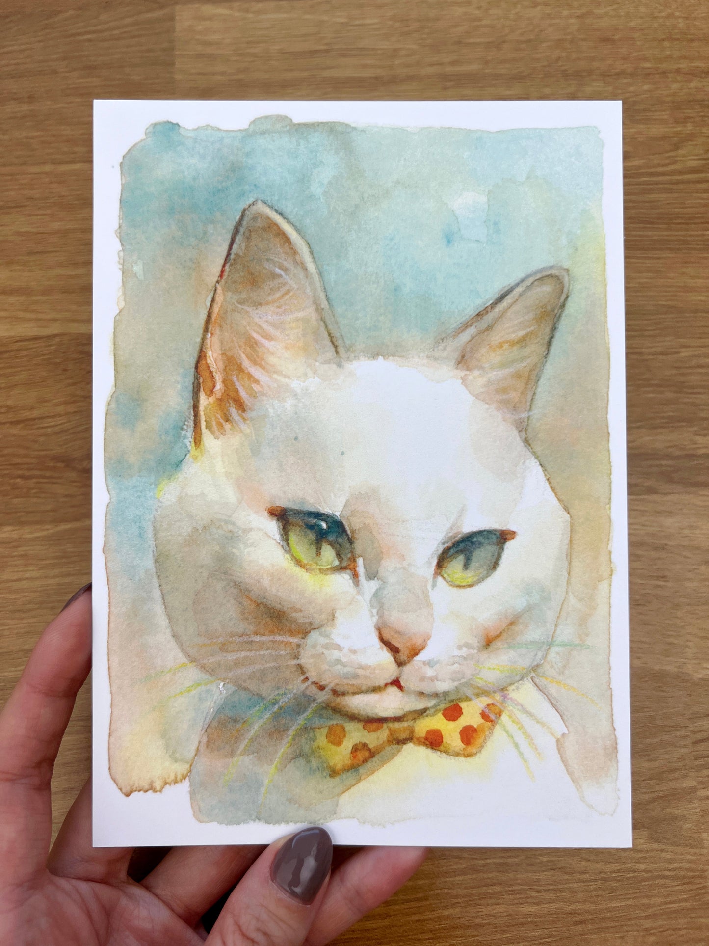 White Cat Mini Print