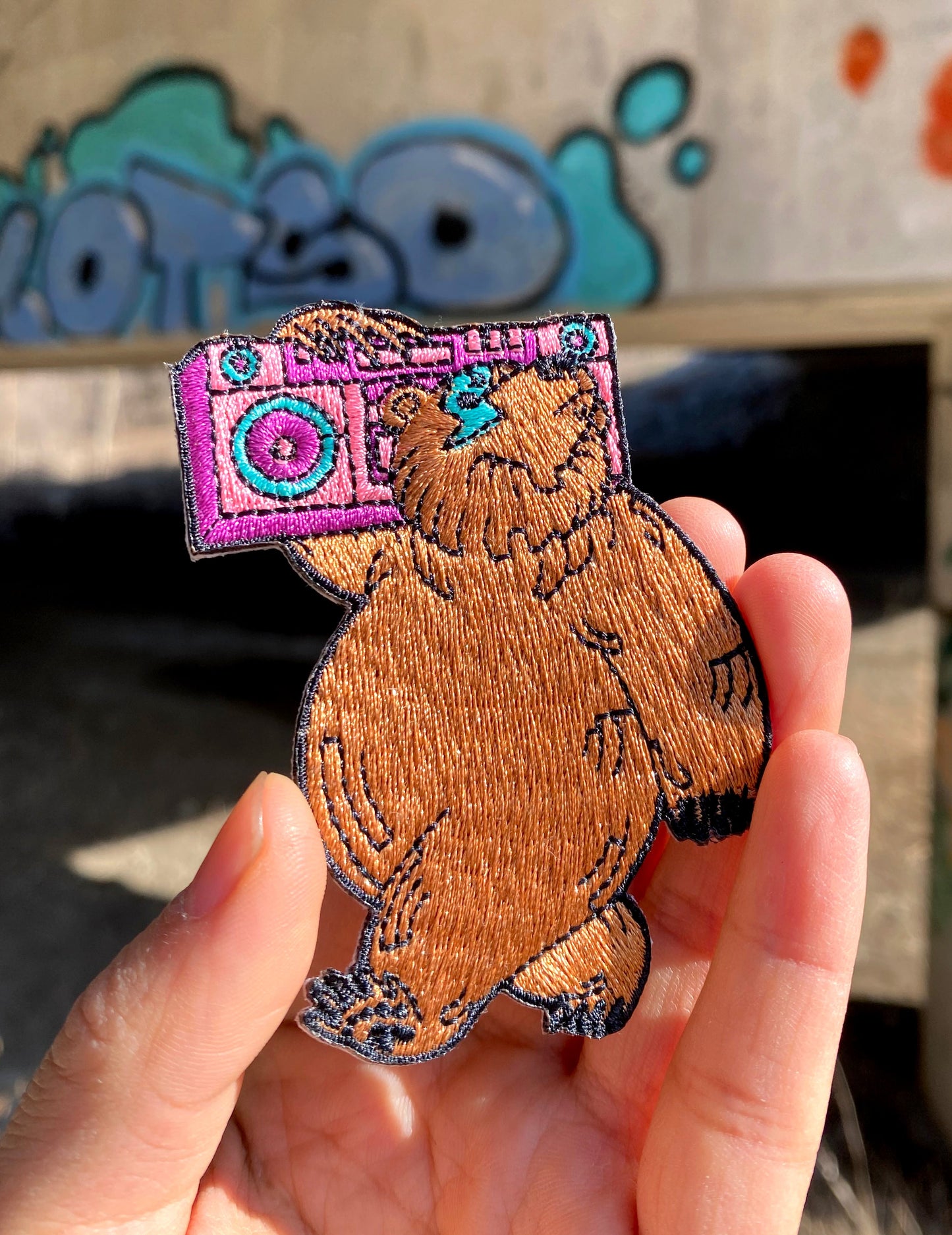 Boombox Bear Iron On patch