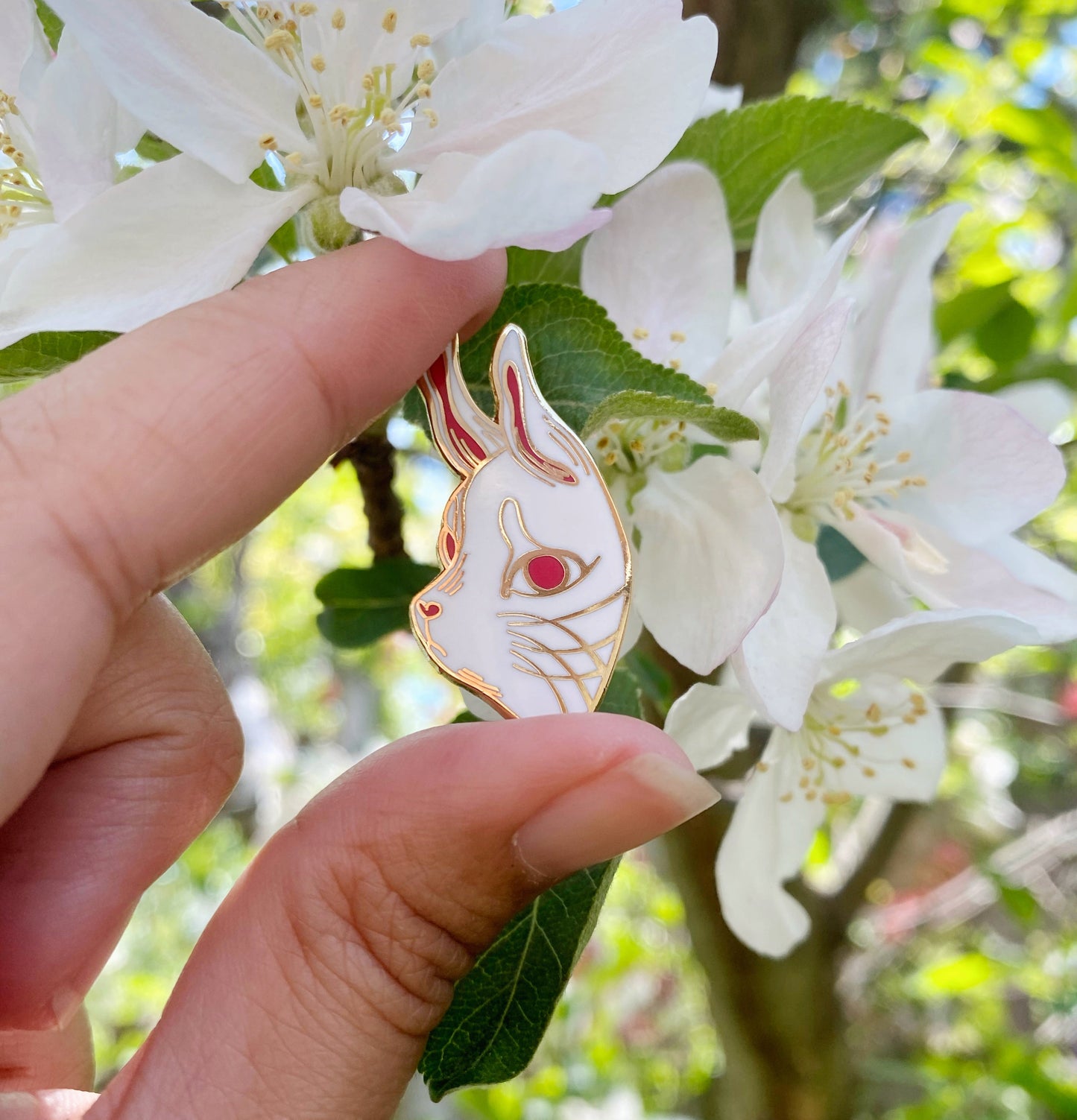 Rabbit Mask Enamel Pin