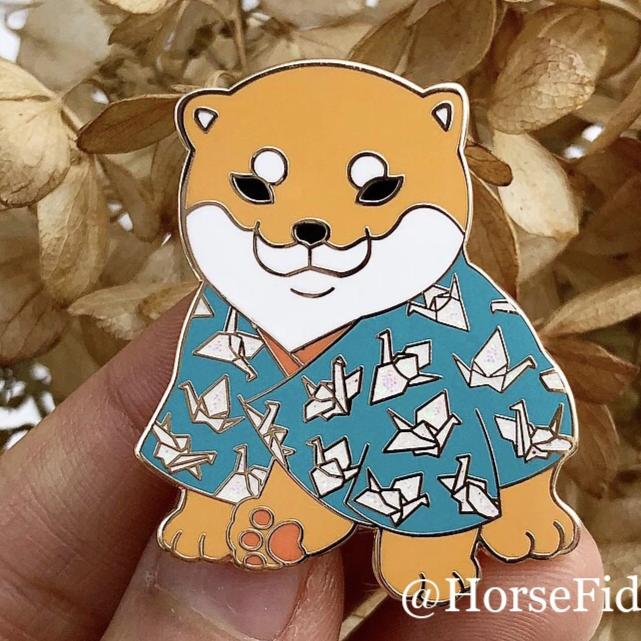 Kimono Shiba Puppy Enamel Pin