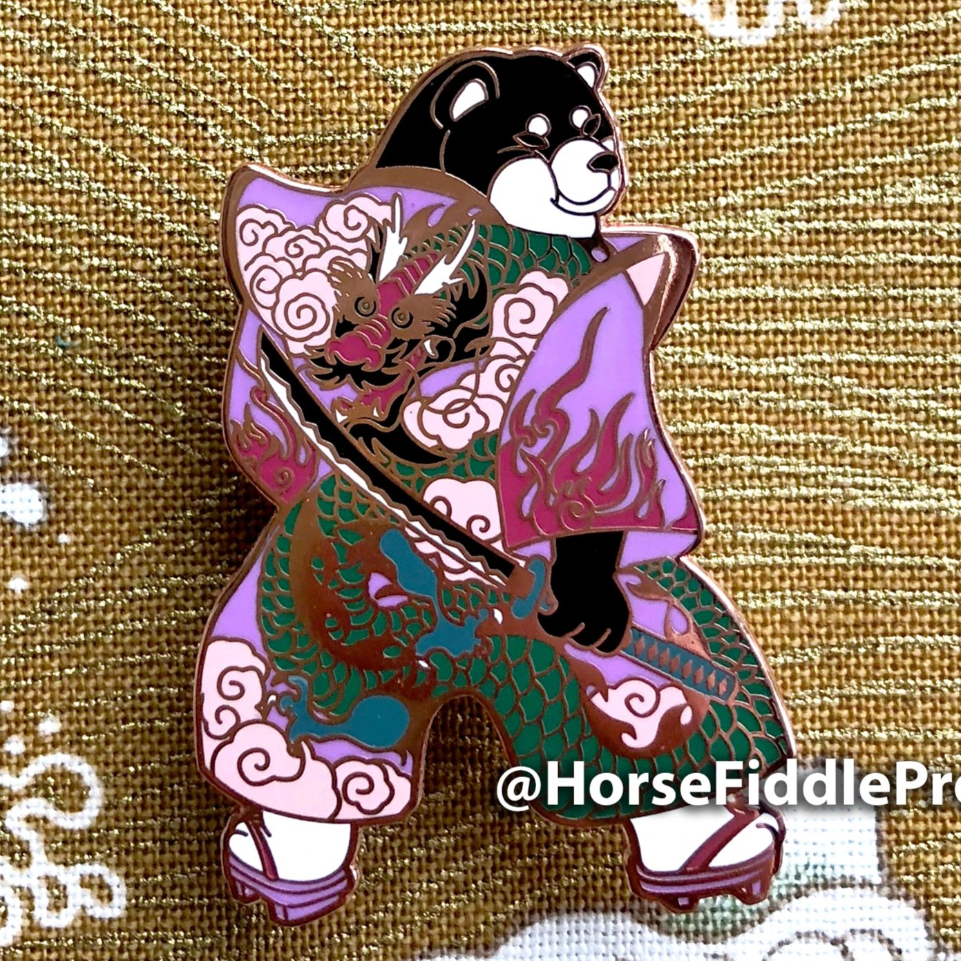 Dragon Samurai Shiba Enamel Pin