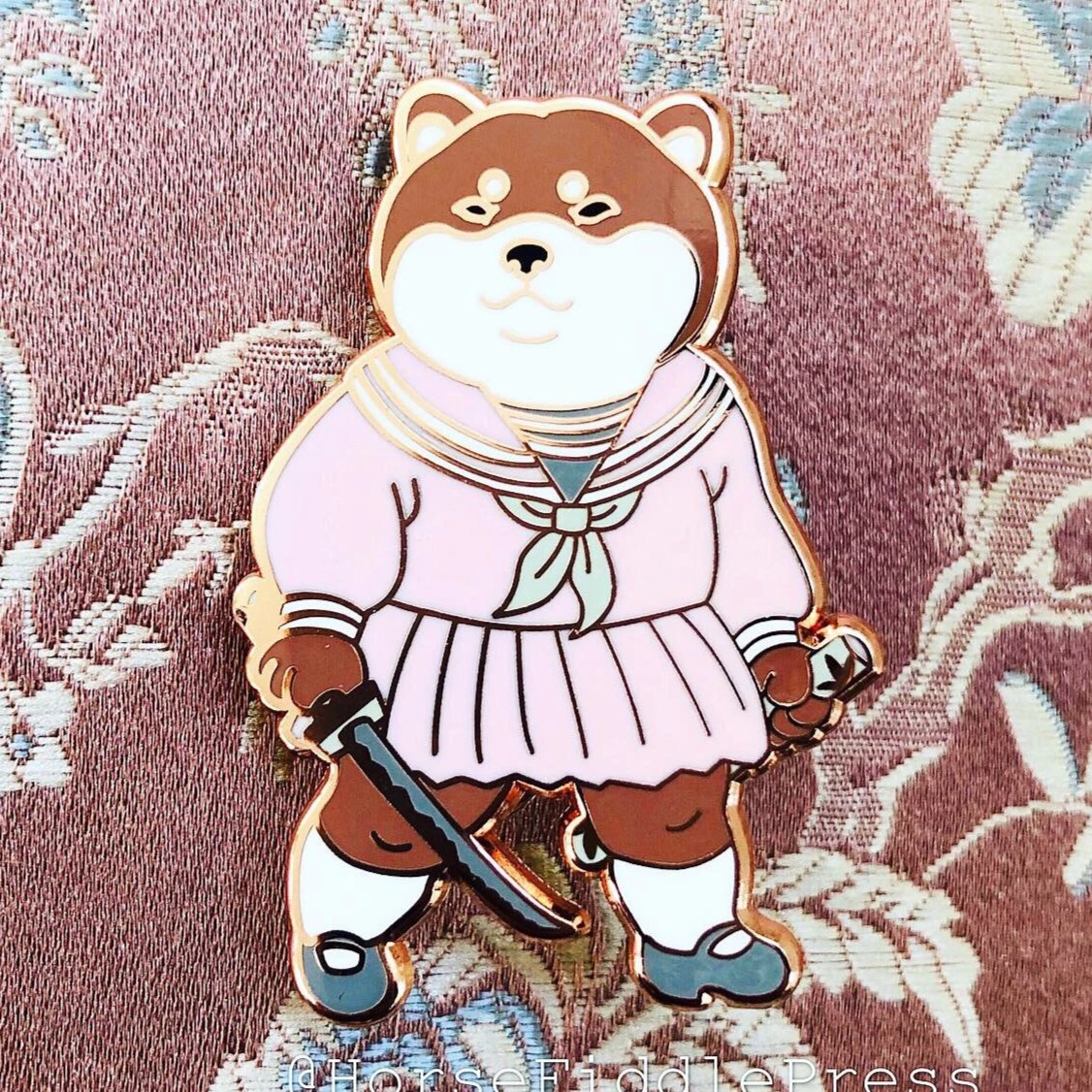 Shiba Japanese School Girl Enamel Pin