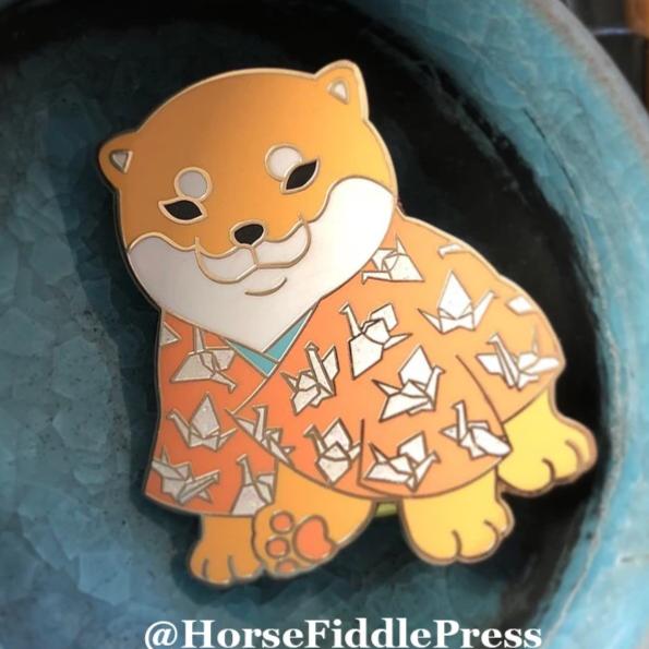 Kimono Shiba Puppy Enamel Pin