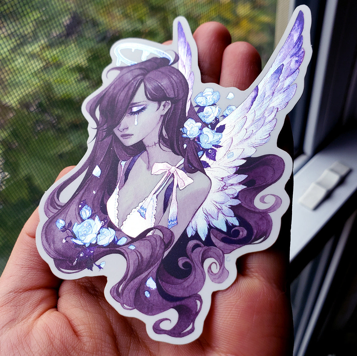 Vinyl Sticker: Blue Roses
