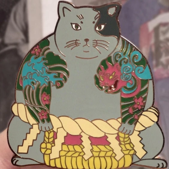 Yakuza Sumo Cat Enamel Pin
