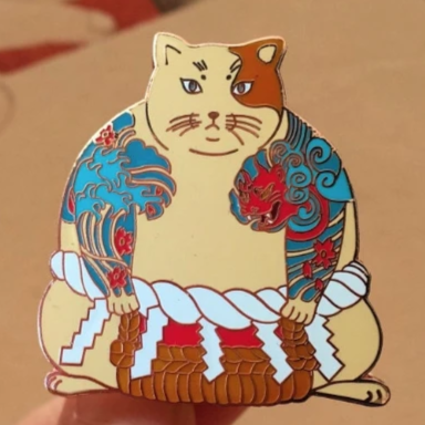 Yakuza Sumo Cat Enamel Pin